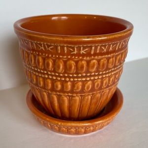 Vintage McCoy Burnt Orange Planter, Jewel Pattern , 1950s - 1960s